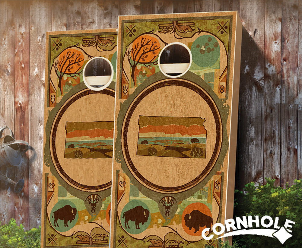 "Kansas - State Wood Homage " Cornhole Boards