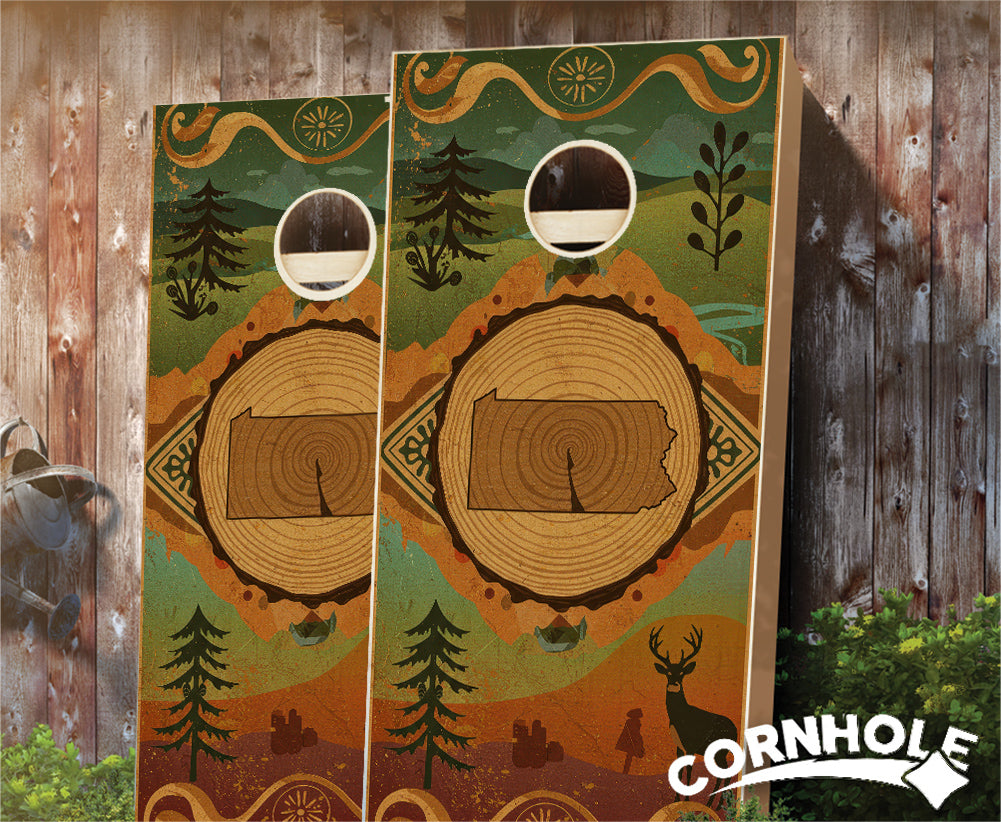 "Pennsylvania - State Wood Homage " Cornhole Boards