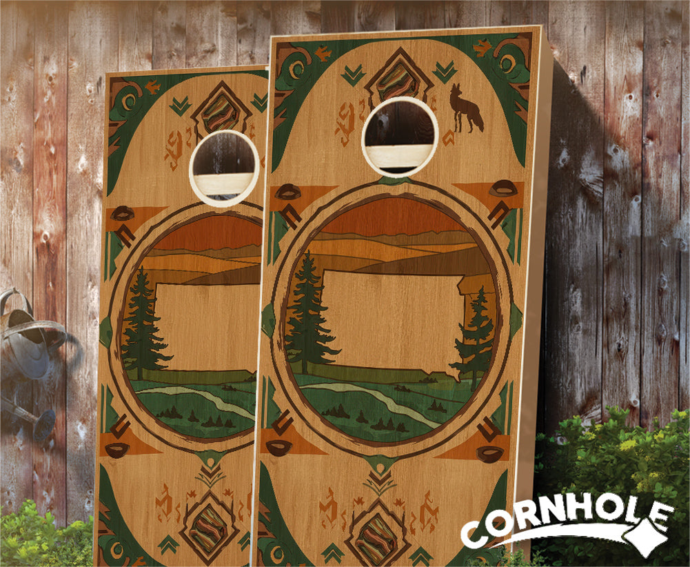 "South Dakota - State Wood Homage " Cornhole Boards