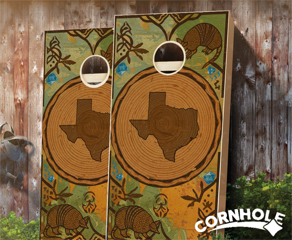 "Texas - State Wood Homage " Cornhole Boards