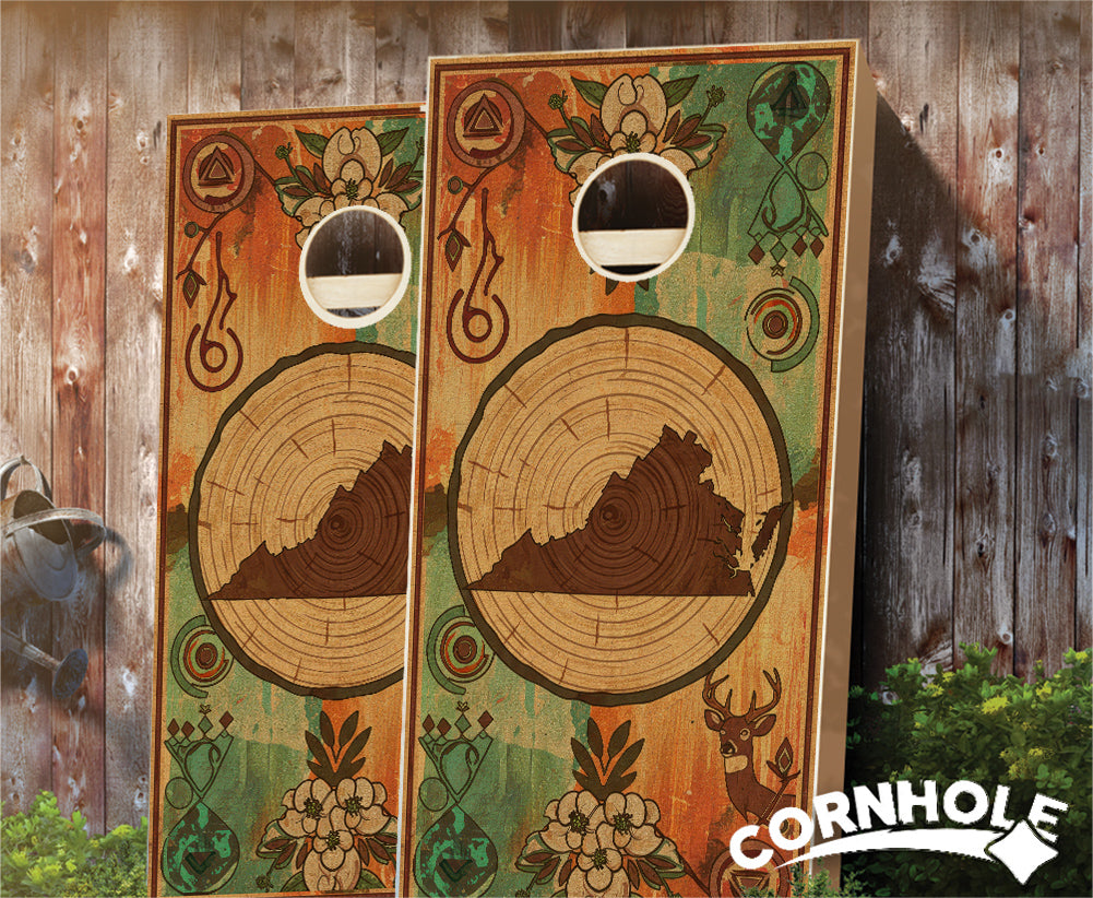 "Virginia - State Wood Homage " Cornhole Boards