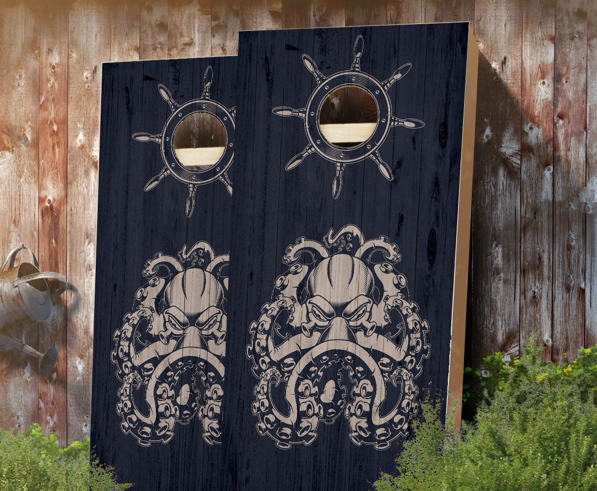 "Mean Octopus" Cornhole Boards