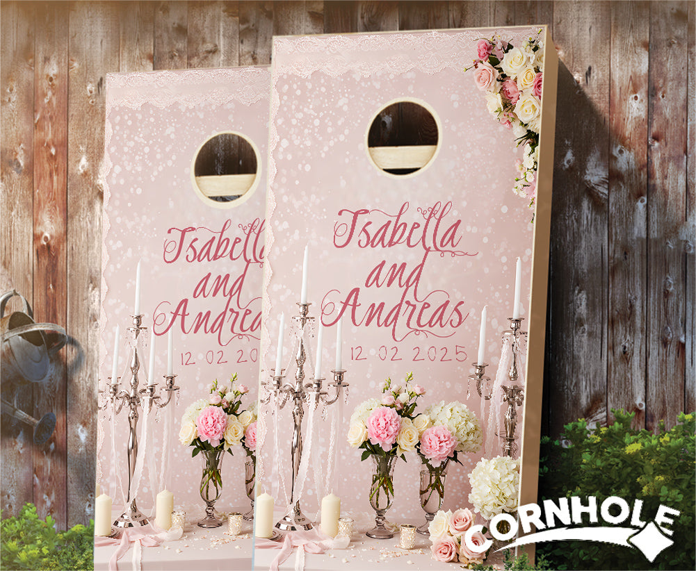 "Classic Romance Rose" Cornhole Boards