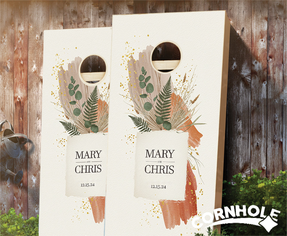 "Contemporary Foliage Paint Stroke" Cornhole Boards