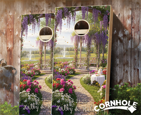 "Dream Garden Pansies" Cornhole Boards