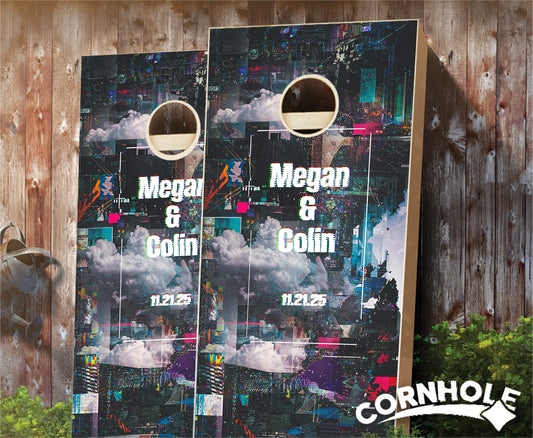 "Glitch Art Names" Cornhole Boards