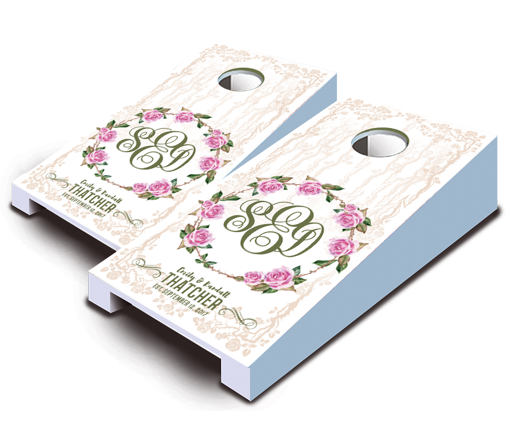 "Fairytale Monogram" Tabletop Cornhole Boards