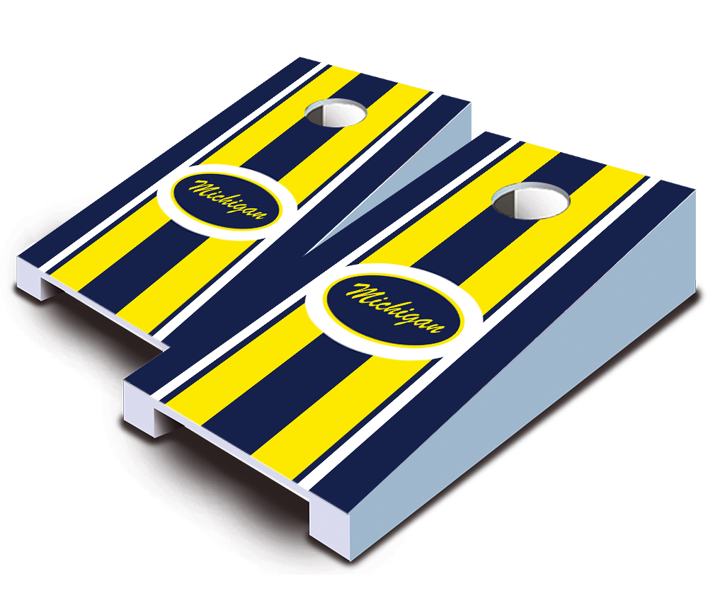 "Michigan Stripe" Tabletop Cornhole Boards