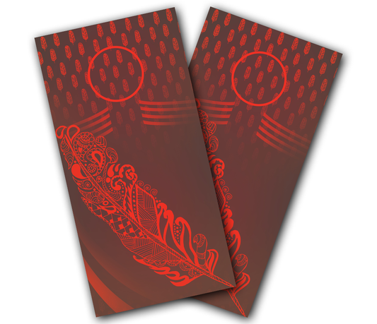 "Native Feather" Cornhole Wrap