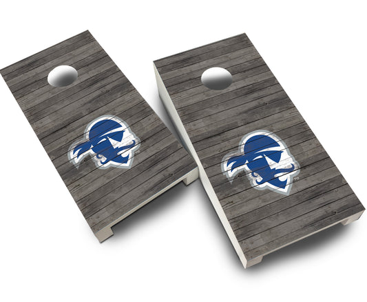 "Seton Hall Distressed" Tabletop Cornhole Boards