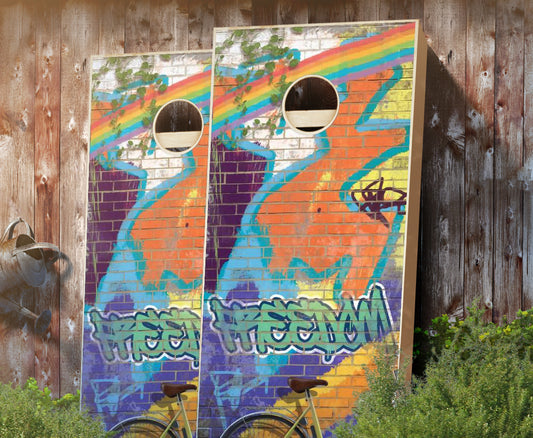 "Graffiti Freedom" Cornhole Boards