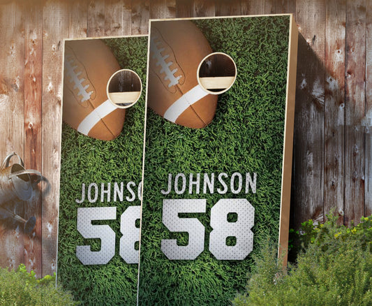 "Jersey Field Football" Cornhole Boards