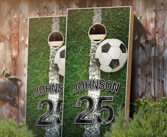 "Jersey Field Soccer" Cornhole Boards