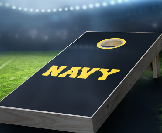 "Navy Text" Cornhole Boards