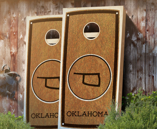 "Oklahoma" State Stained Cornhole Board