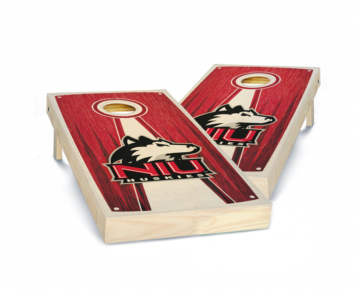 "Northern Illinois Stained Pyramid" Cornhole Boards