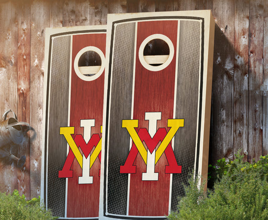 "VMI Stained Stripe" Cornhole Boards