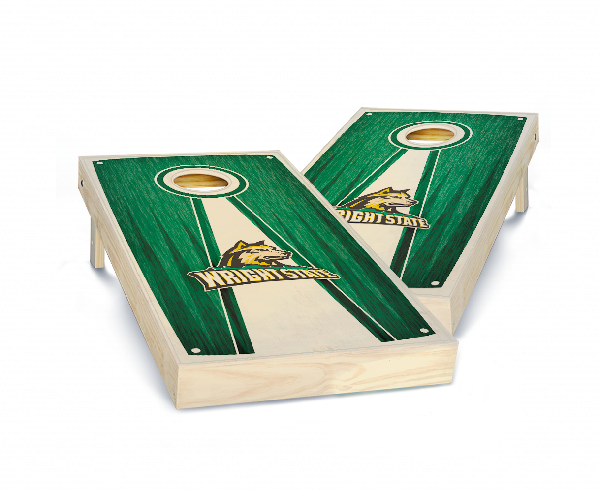 "Wright State Stained Pyramid" Cornhole Boards