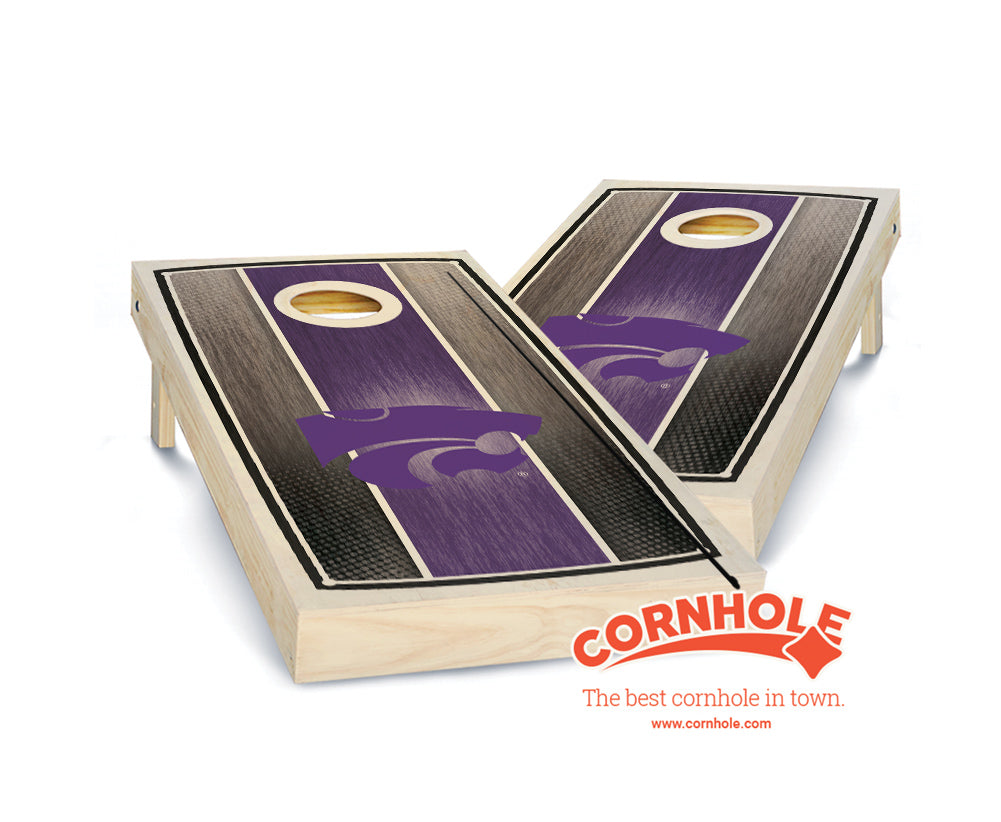 "Kansas State Stained Stripe" Cornhole Boards