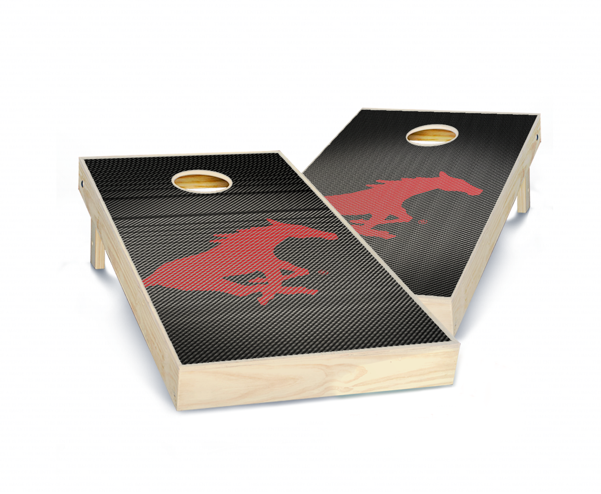 "Southern Methodist Slanted" Cornhole Boards