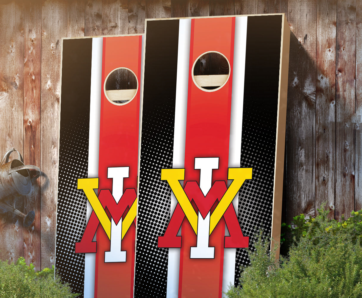 "VMI Striped" Cornhole Boards