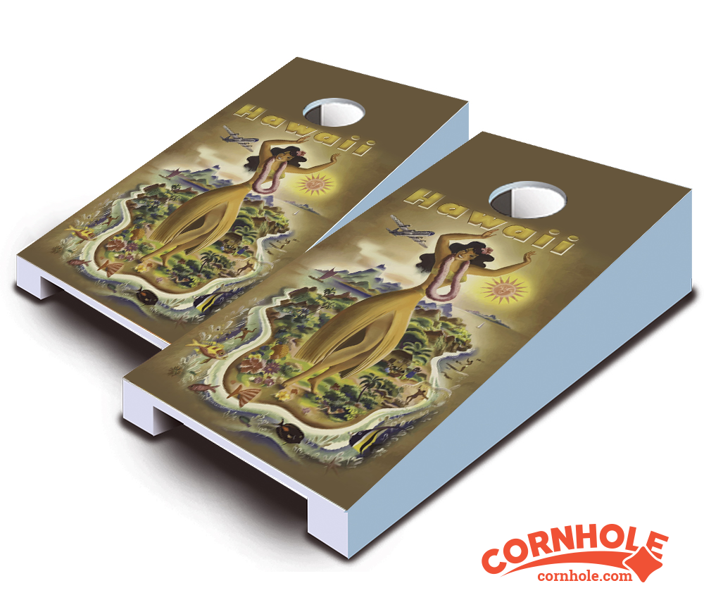 "Hawaii Poster" Tabletop Cornhole Boards