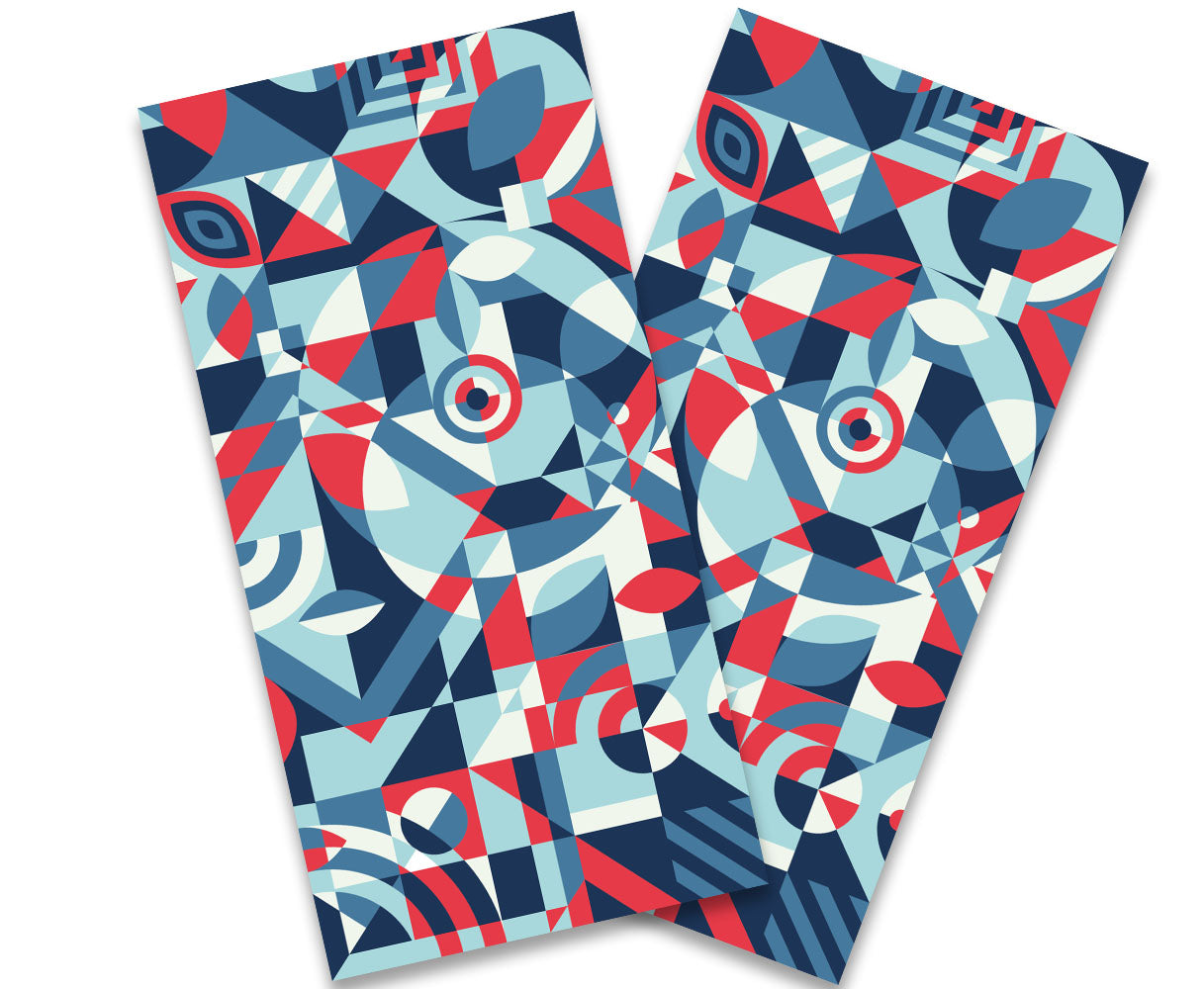 "Abstract Geometric Patriotic" Cornhole Wrap