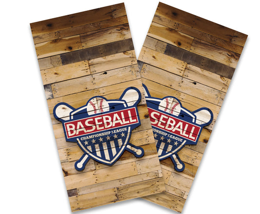 "Baseball Championship Badge" Cornhole Wrap