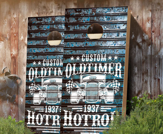 "Custom Old Timer Hotrod" Cornhole Boards