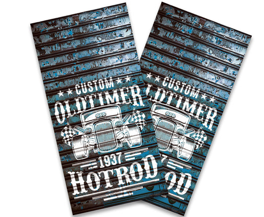 "Custom Old Timer Hotrod" Cornhole Wrap