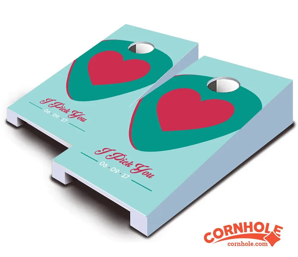 "Guitar Pick Wedding" Personalized Tabletop Cornhole Boards