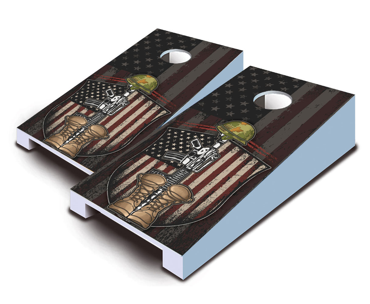 "Fallen Soldier Shield" Tabletop Cornhole Boards