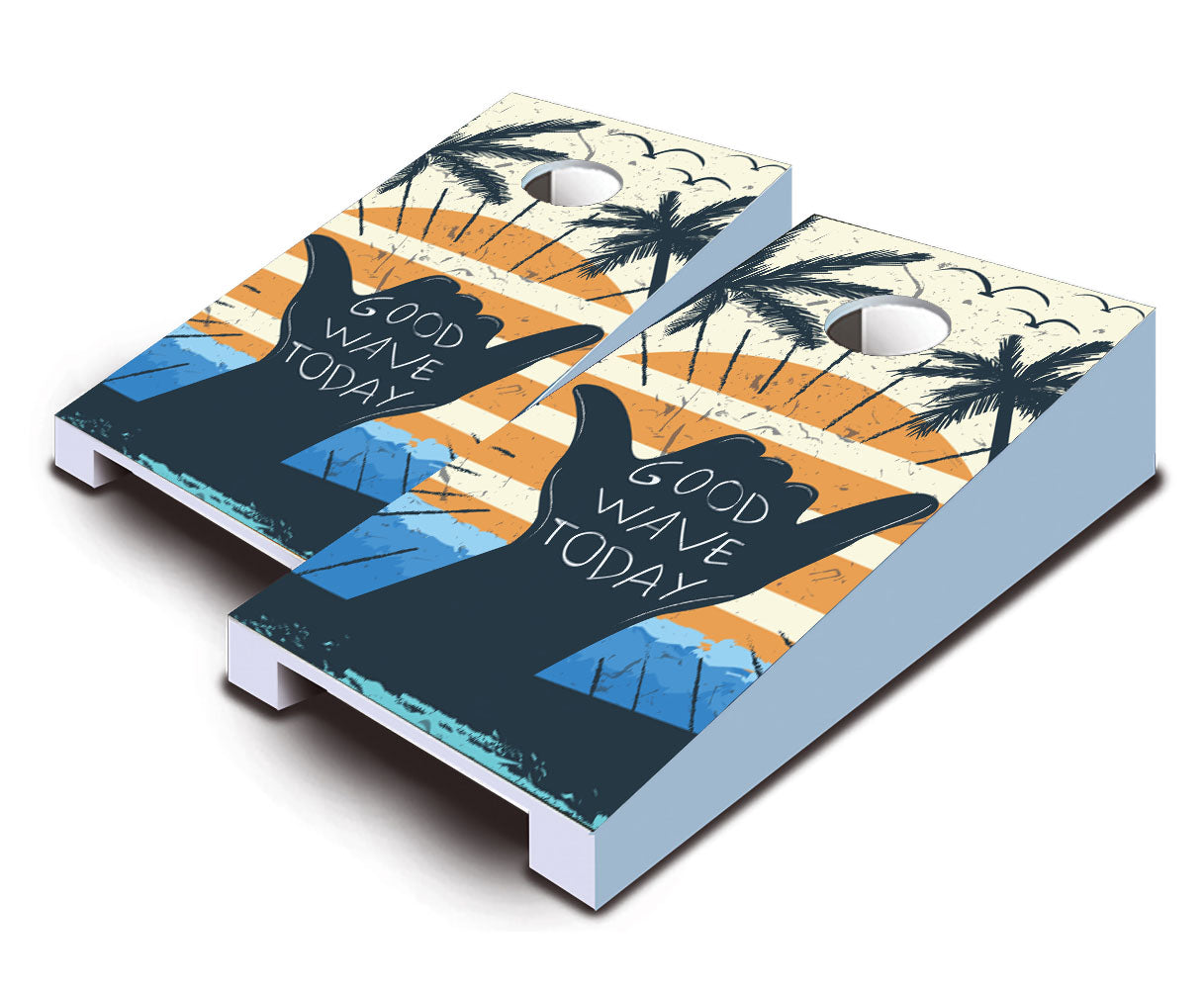 "Good Wave Today" Tabletop Cornhole Boards