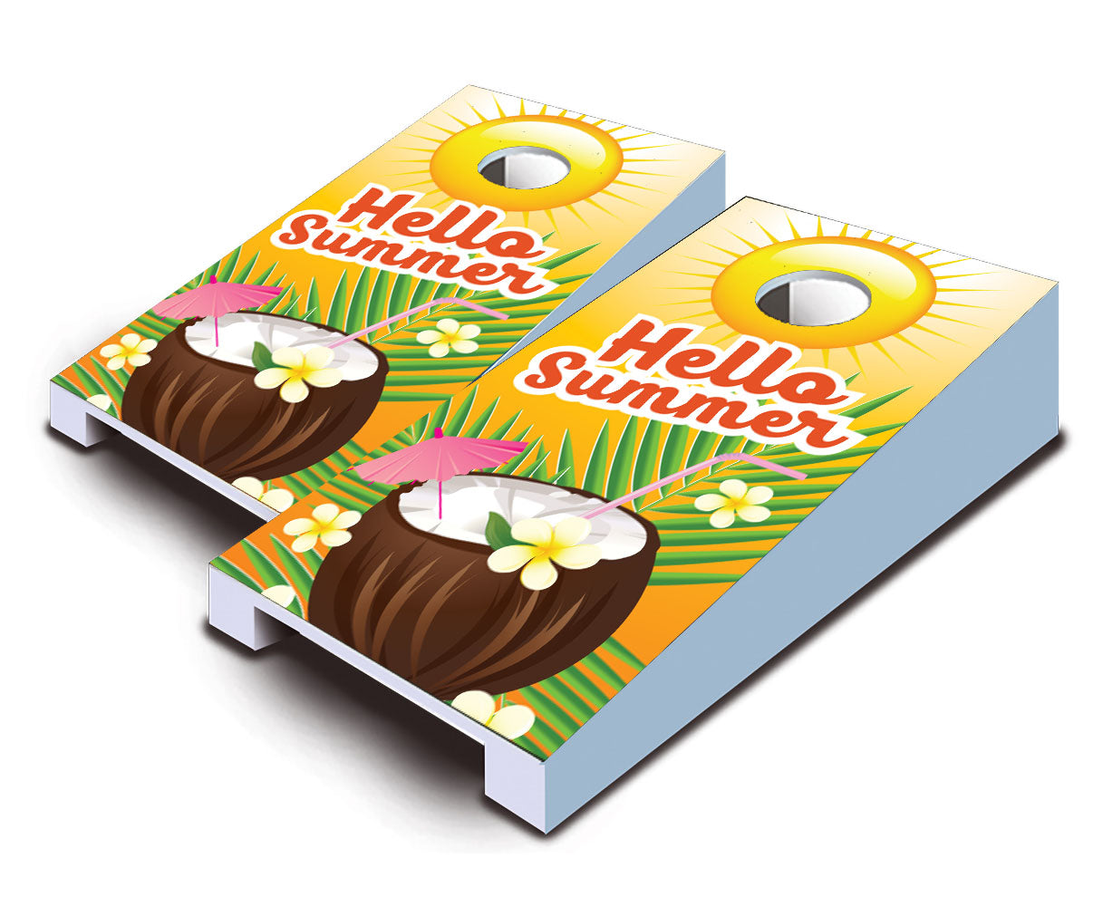 "Hello Summer" Tabletop Cornhole Boards