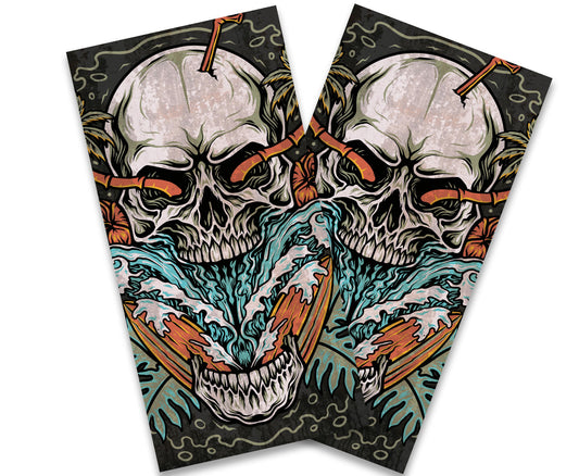 "Skull Beach Waves" Cornhole Wrap