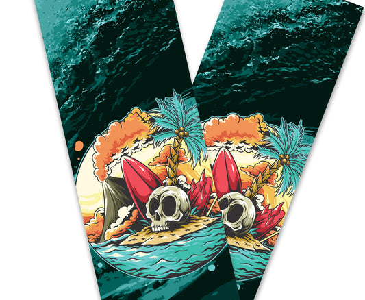 "Surfer's Skull Island" Cornhole Wrap